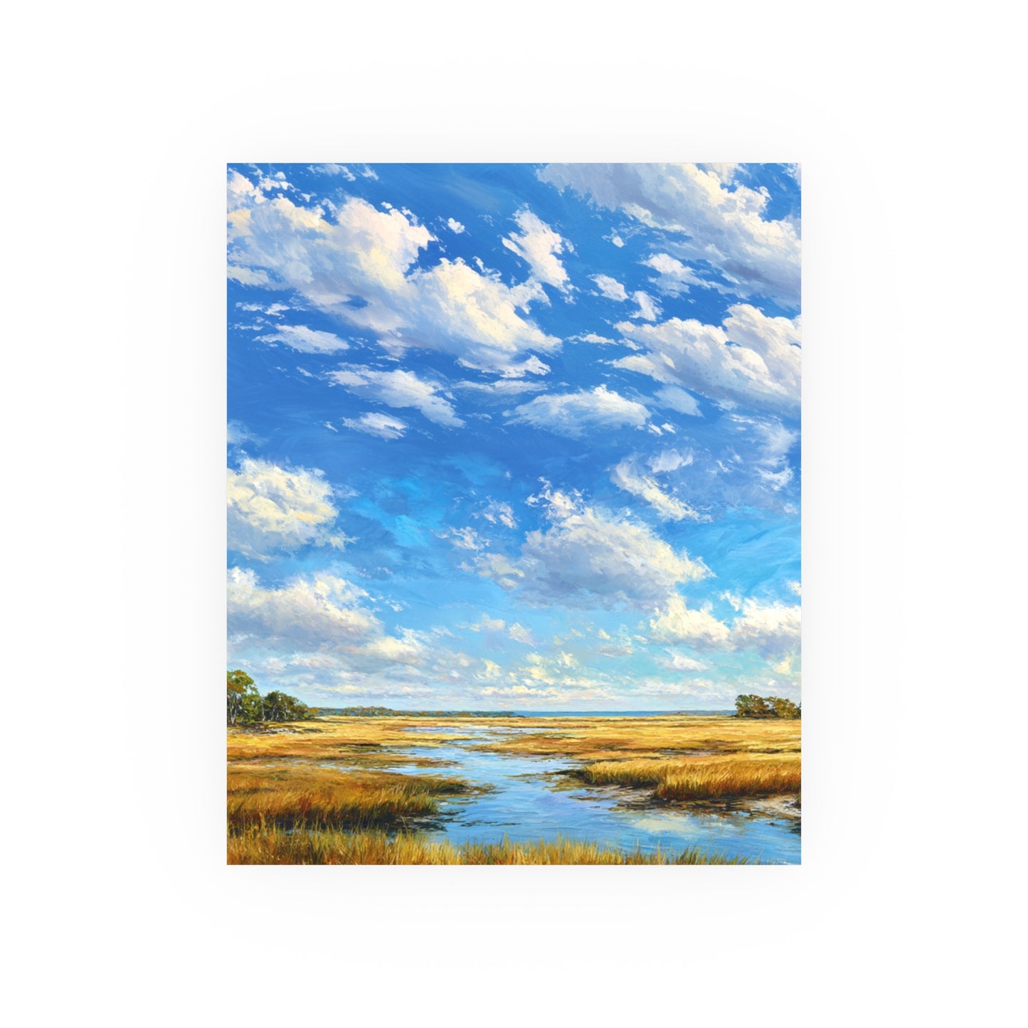 Marshland Sky Print — Beachy Coastal Landscape Wall Art