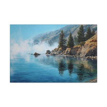 Coastal Mist Canvas Print — Tranquil Seaside Landscape Wall Art