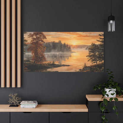 Autumn Sunrise Lake Canvas Print