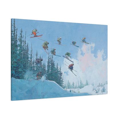 Canvas Print, Skiers Delight Jump Sequence Matte Wall Art, Skiers Gift, Skiing Decor, Winter Sports Poster, Ski Lodge Decoration