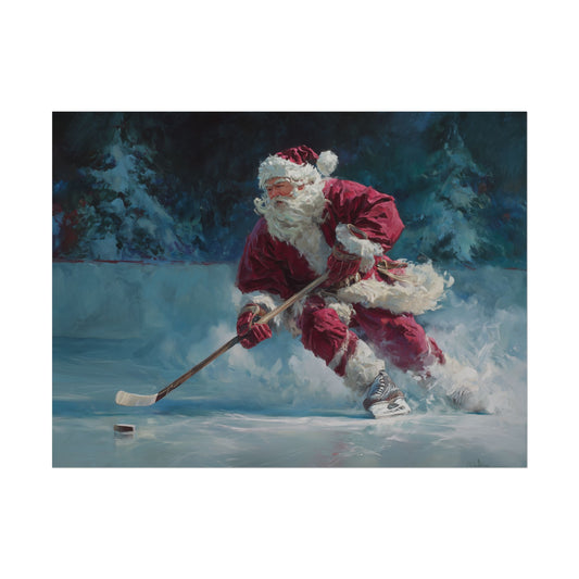 Holiday Hockey Santa Poster