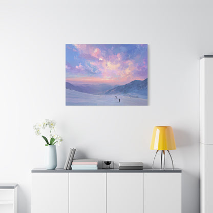 Canvas Art - Skiing Last Run of the Day Landscape