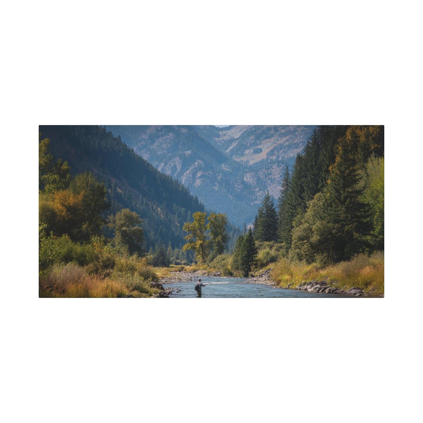 Canvas Art - Mountain Stream Fly Fishing
