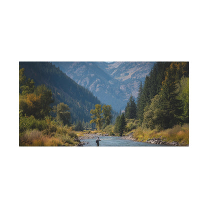 Canvas Art - Mountain Stream Fly Fishing