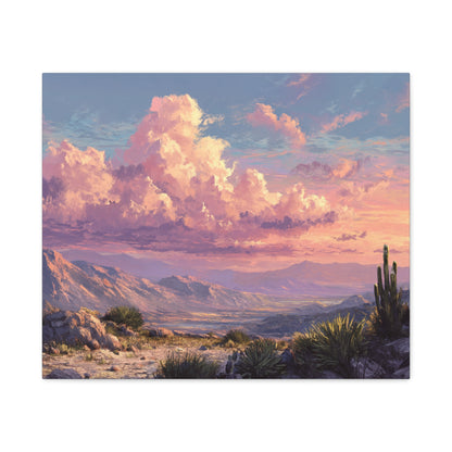 Desert Sunset Canvas Wall Art — Matte Stretched Landscape Print
