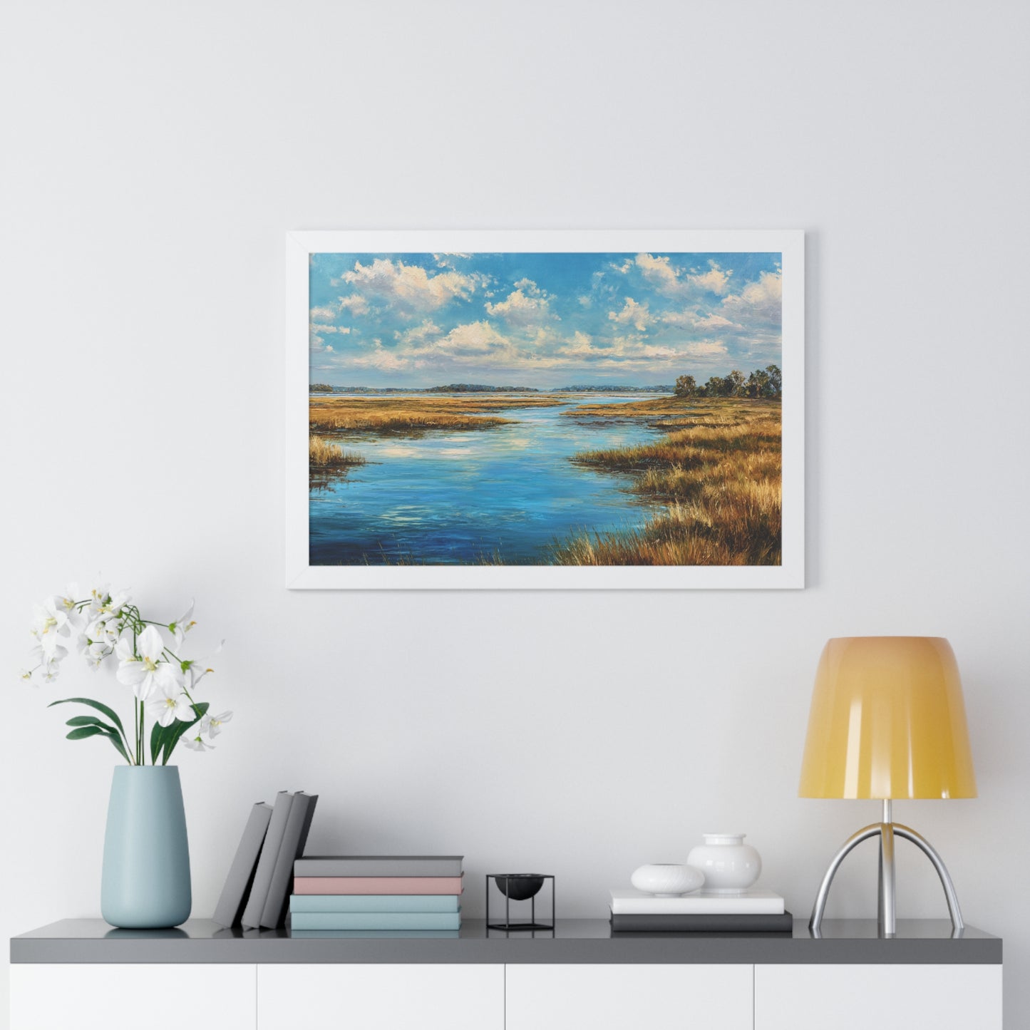 Coastal Marsh Seascape — Framed Wall Art Print