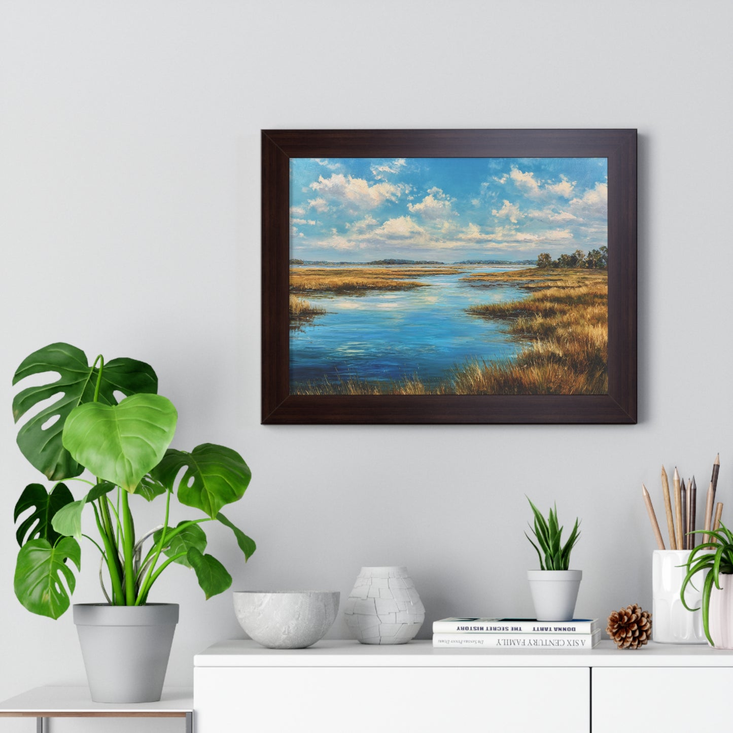 Coastal Marsh Seascape — Framed Wall Art Print