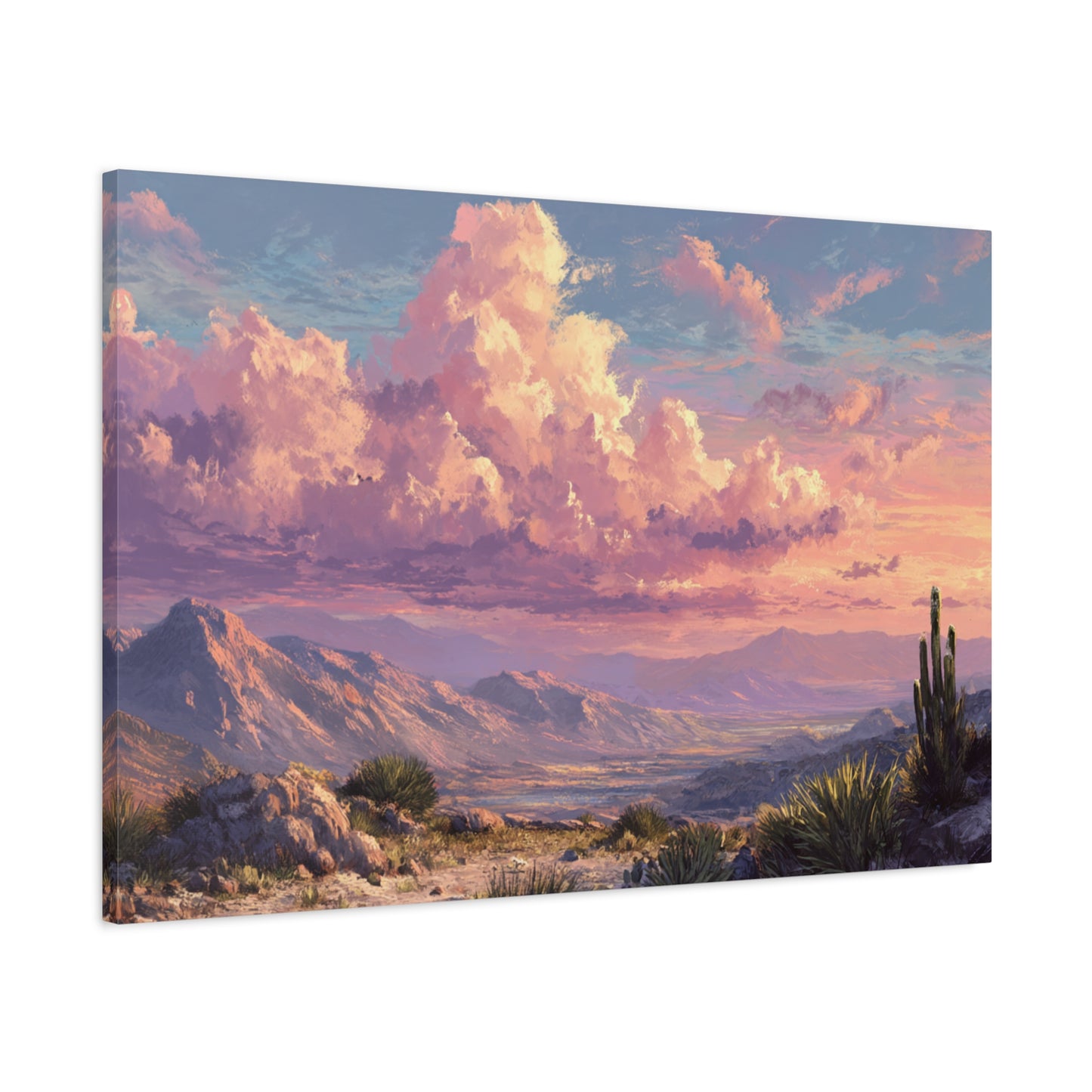 Desert Sunset Canvas Wall Art — Matte Stretched Landscape Print