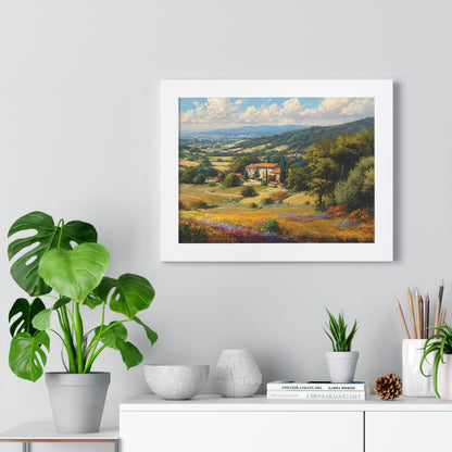 Tuscan Countryside Landscape Wall Art - Framed Art Print