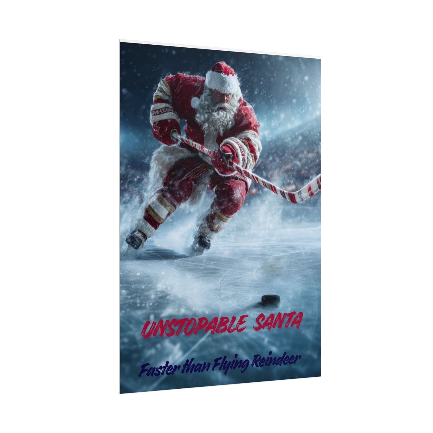 Santa Hockey Poster