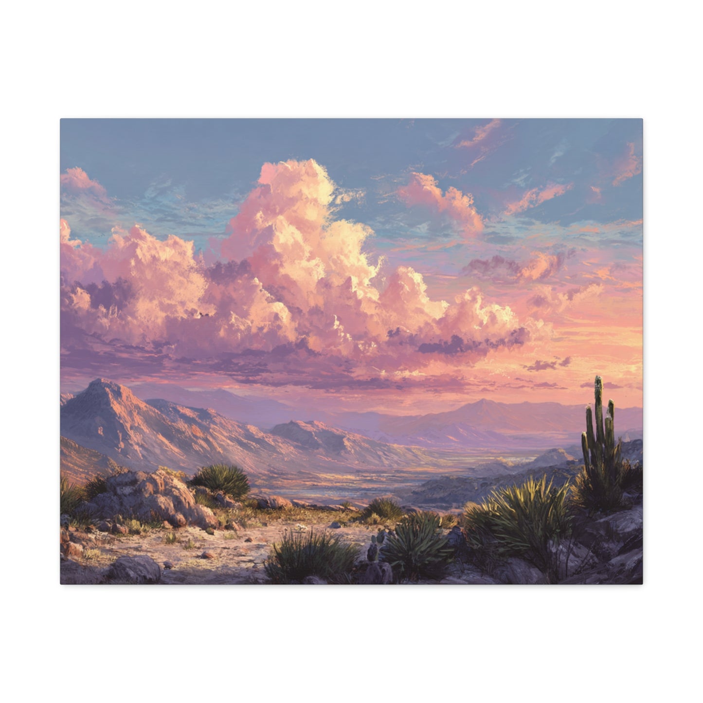 Desert Sunset Canvas Wall Art — Matte Stretched Landscape Print