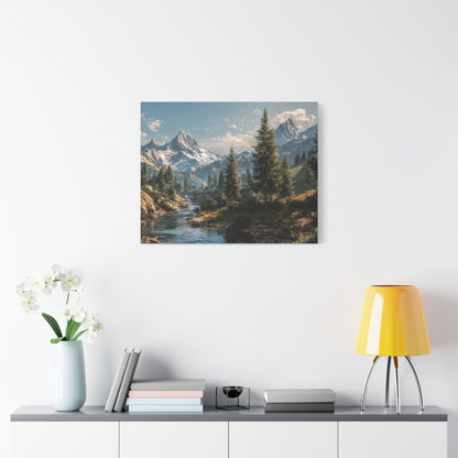 Canvas Print - Mountain Stream on a Beautiful Day