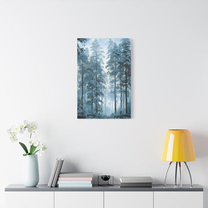 Misty Pine Forest Canvas Wall Art — Matte Stretched 1.25"