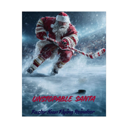 Santa Hockey Poster