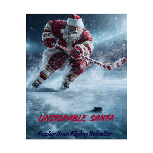 Santa Hockey Poster
