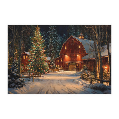 Christmas Barn Scene Silk Paper