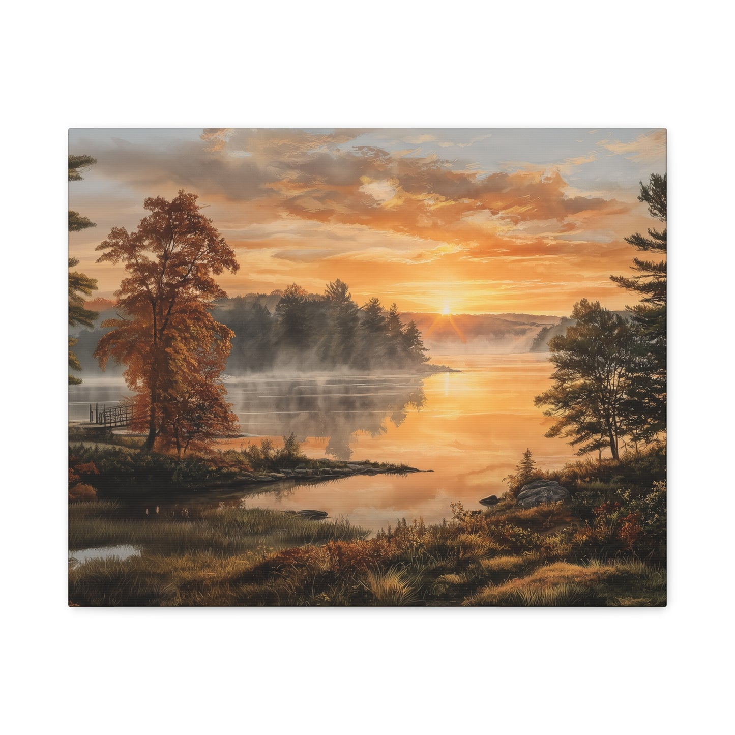 Autumn Sunrise Lake Canvas Print