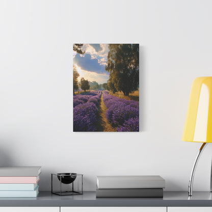 Lavender Field Vertical Canvas Print — Serene Floral Landscape Wall Art