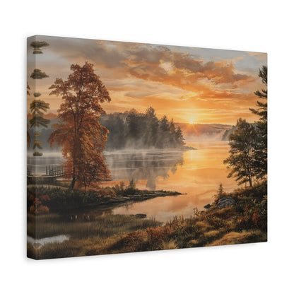 Autumn Sunrise Lake Canvas Print