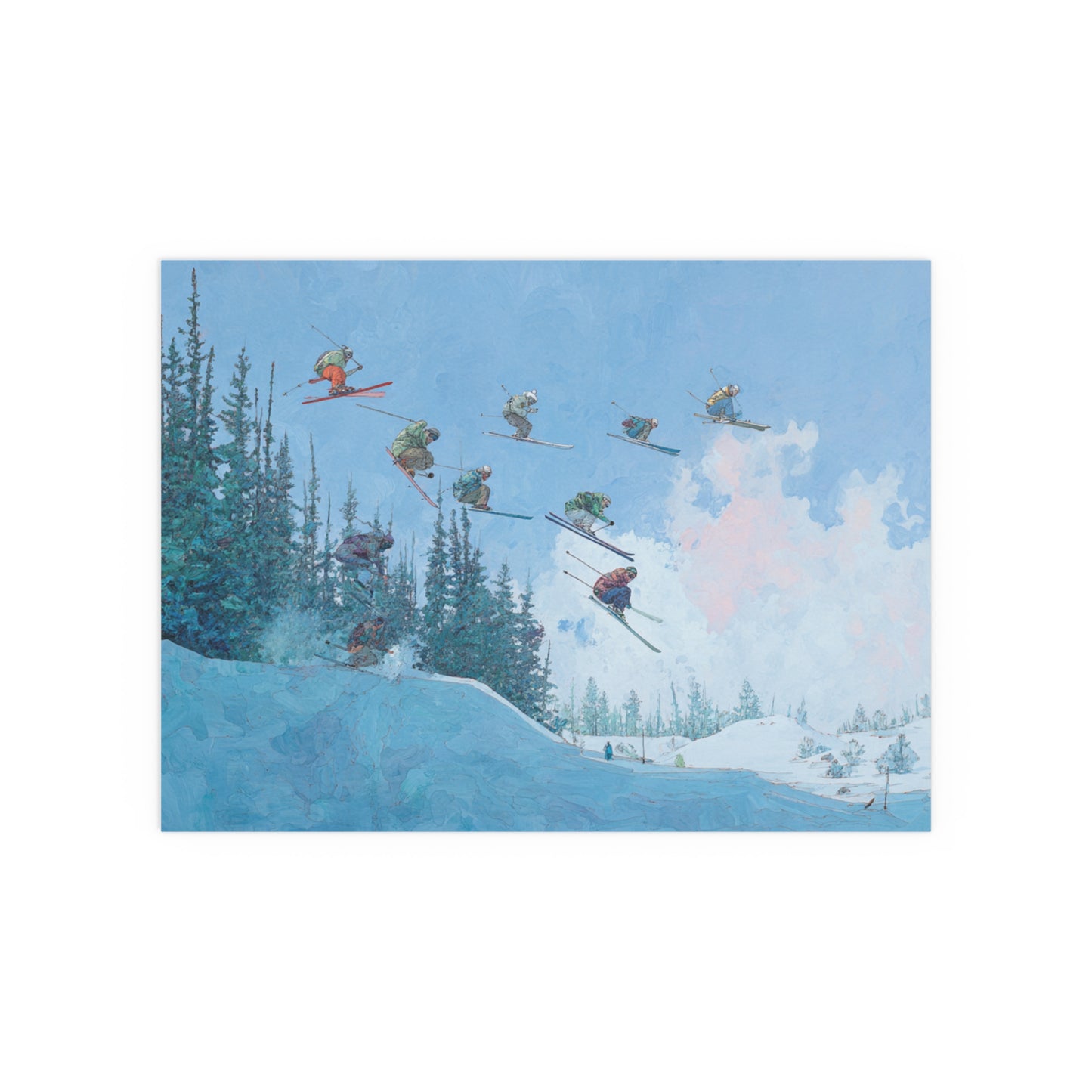 Skiers Delight Jump Sequence - Silk Paper Print