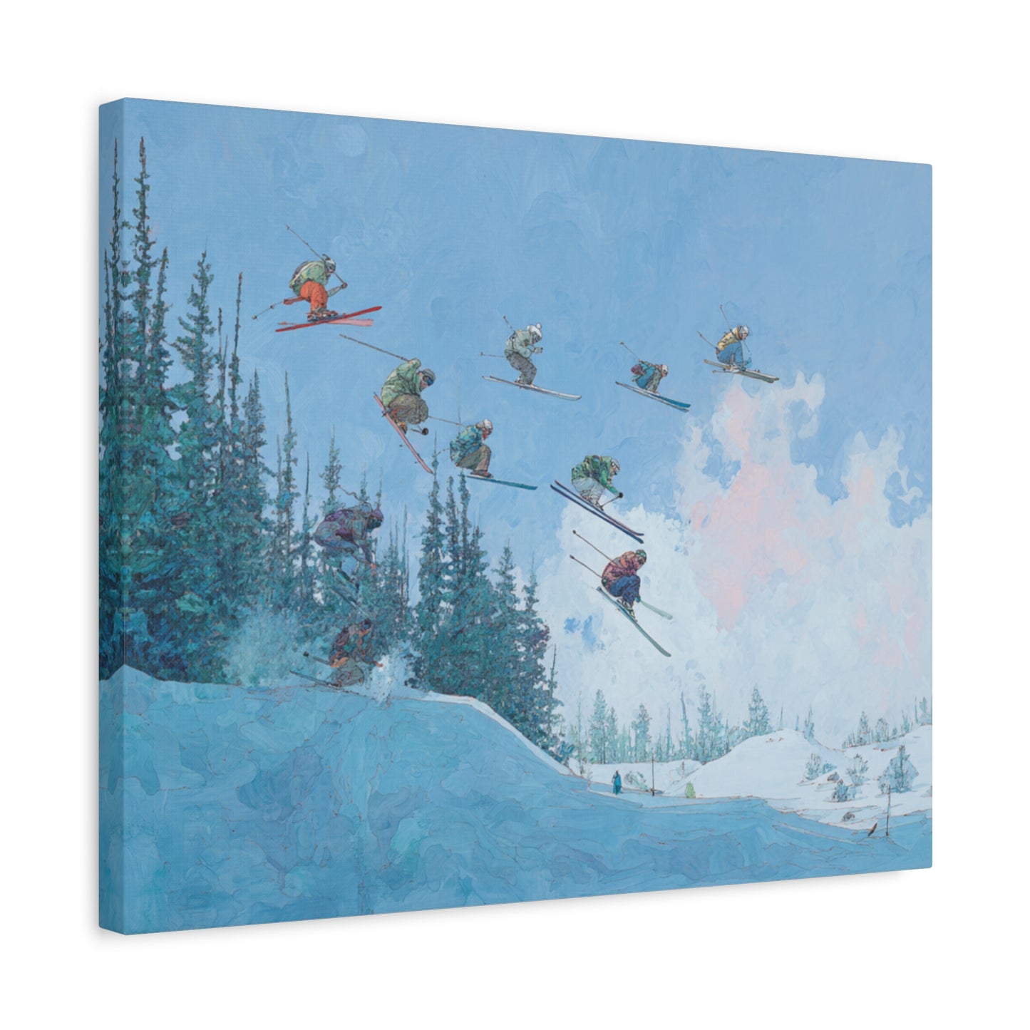 Canvas Print, Skiers Delight Jump Sequence Matte Wall Art, Skiers Gift, Skiing Decor, Winter Sports Poster, Ski Lodge Decoration