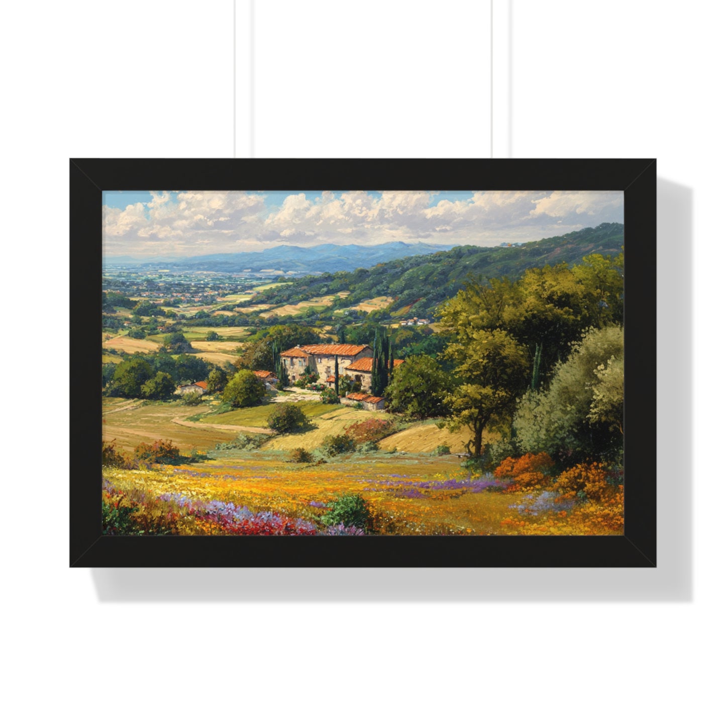 Tuscan Countryside Landscape Wall Art - Framed Art Print