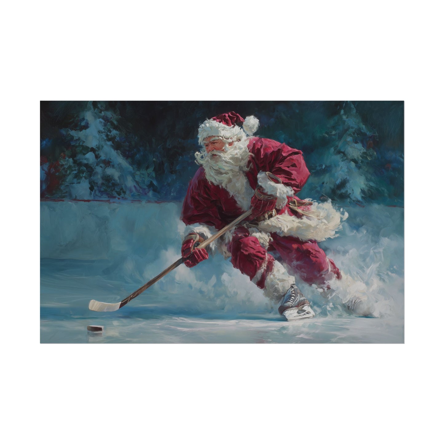 Holiday Hockey Santa Poster