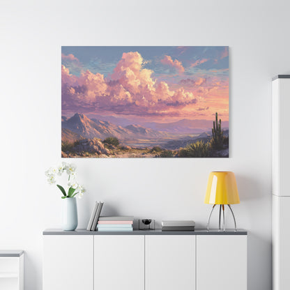 Desert Sunset Canvas Wall Art — Matte Stretched Landscape Print