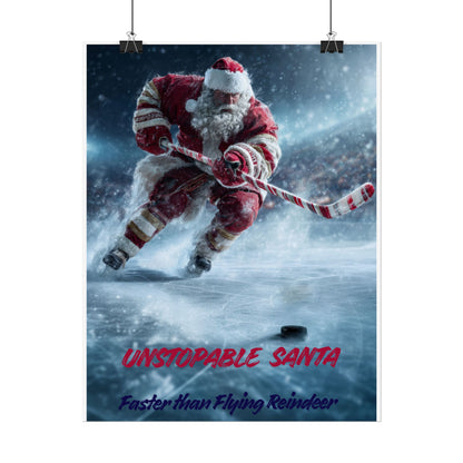Santa Hockey Poster