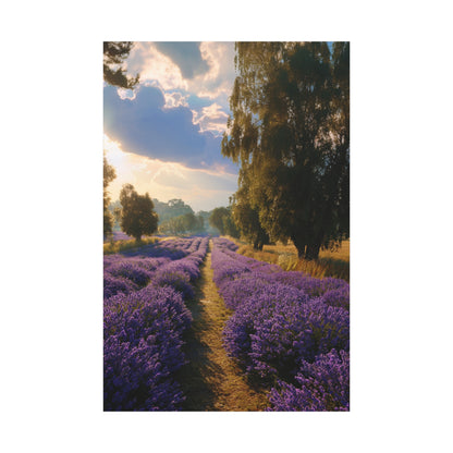 Lavender Field Vertical Canvas Print — Serene Floral Landscape Wall Art
