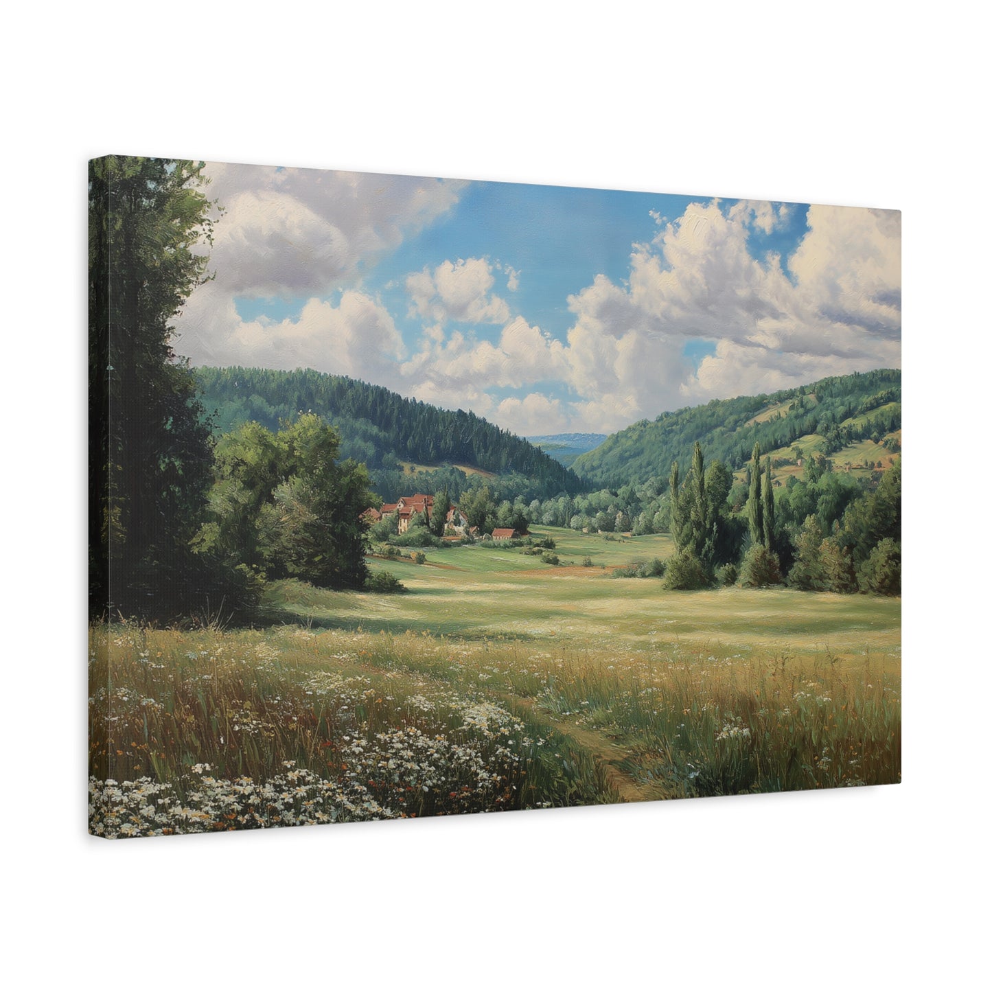 Countryside Meadow Canvas Print — Stretched Matte Wall Art