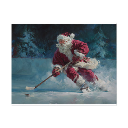 Holiday Hockey Santa Poster