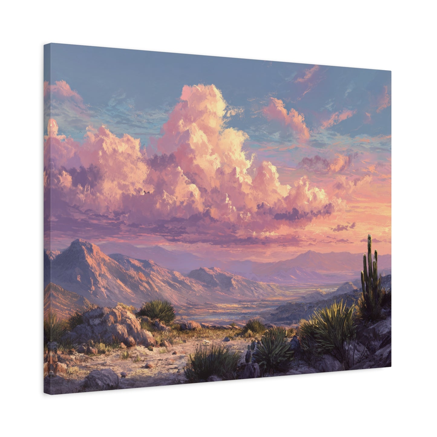 Desert Sunset Canvas Wall Art — Matte Stretched Landscape Print