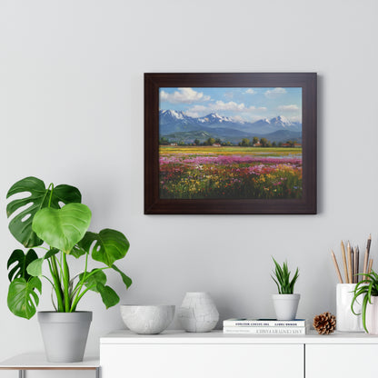Framed Landscape Print — French Mountain Meadow Wall Art