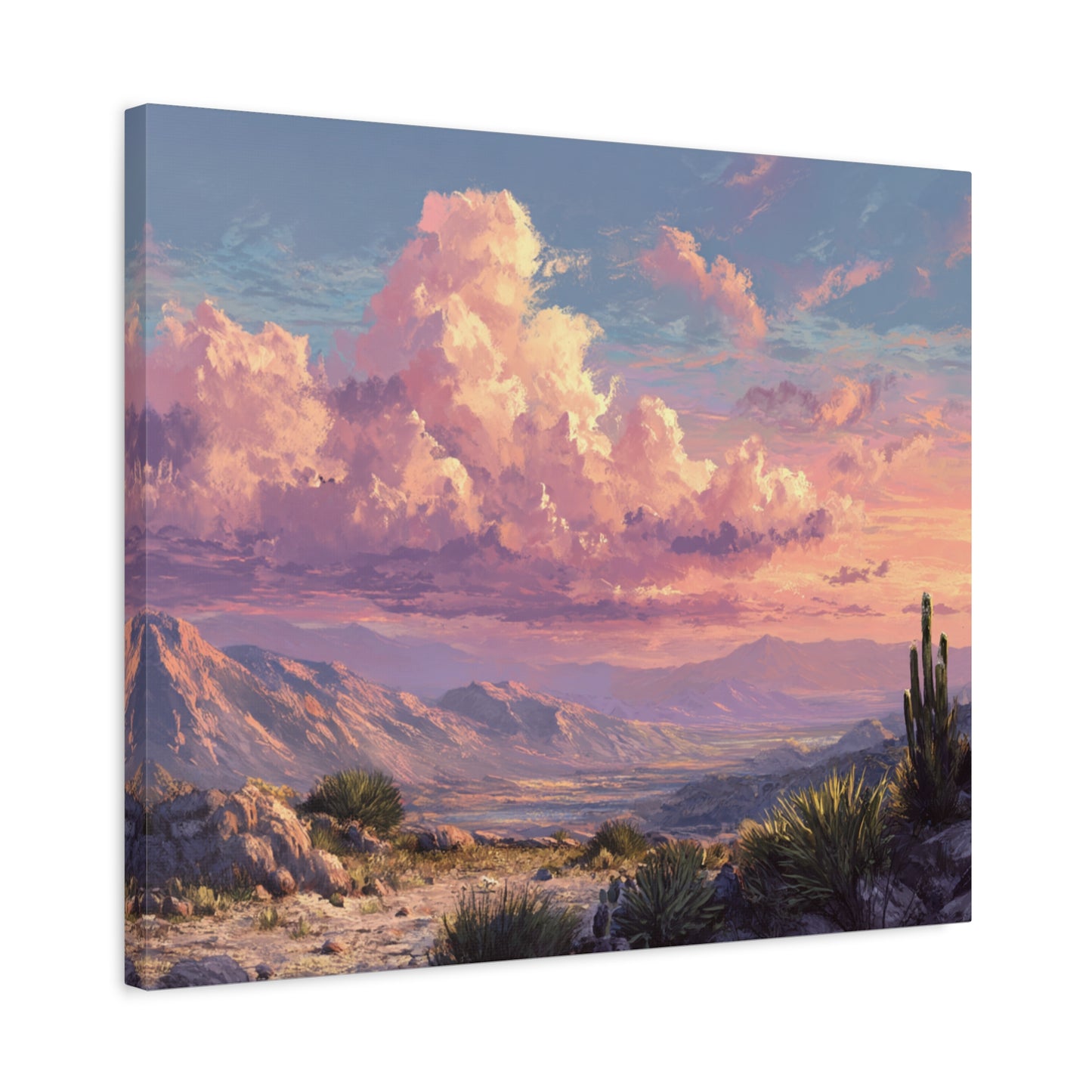 Desert Sunset Canvas Wall Art — Matte Stretched Landscape Print