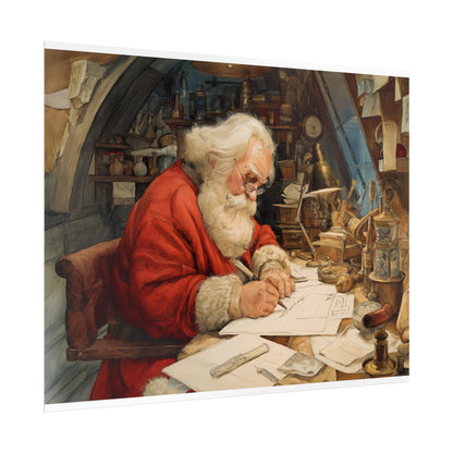 Rolled Poster - Santa Workshop Whimsical Holiday Decor