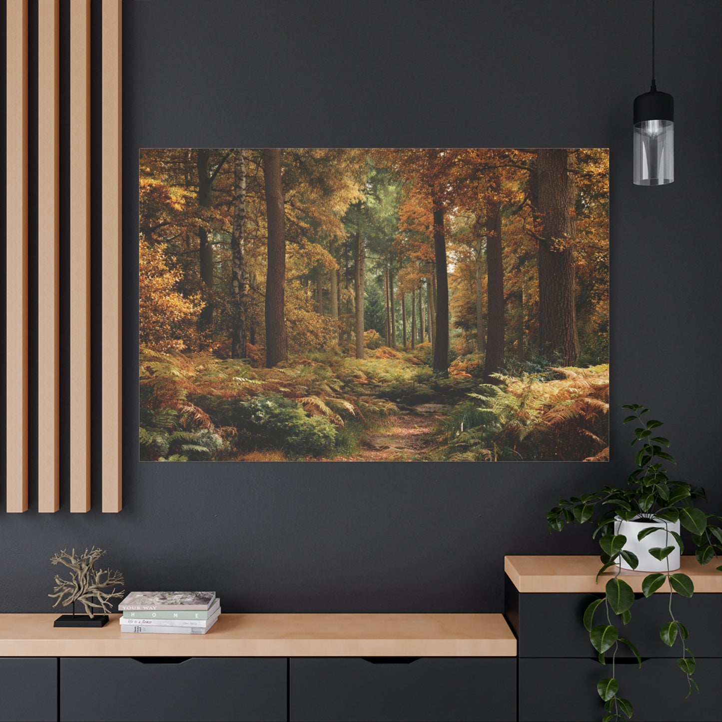 Autumn Forest Path Matte Canvas Wall Art — Stretched 1.25"