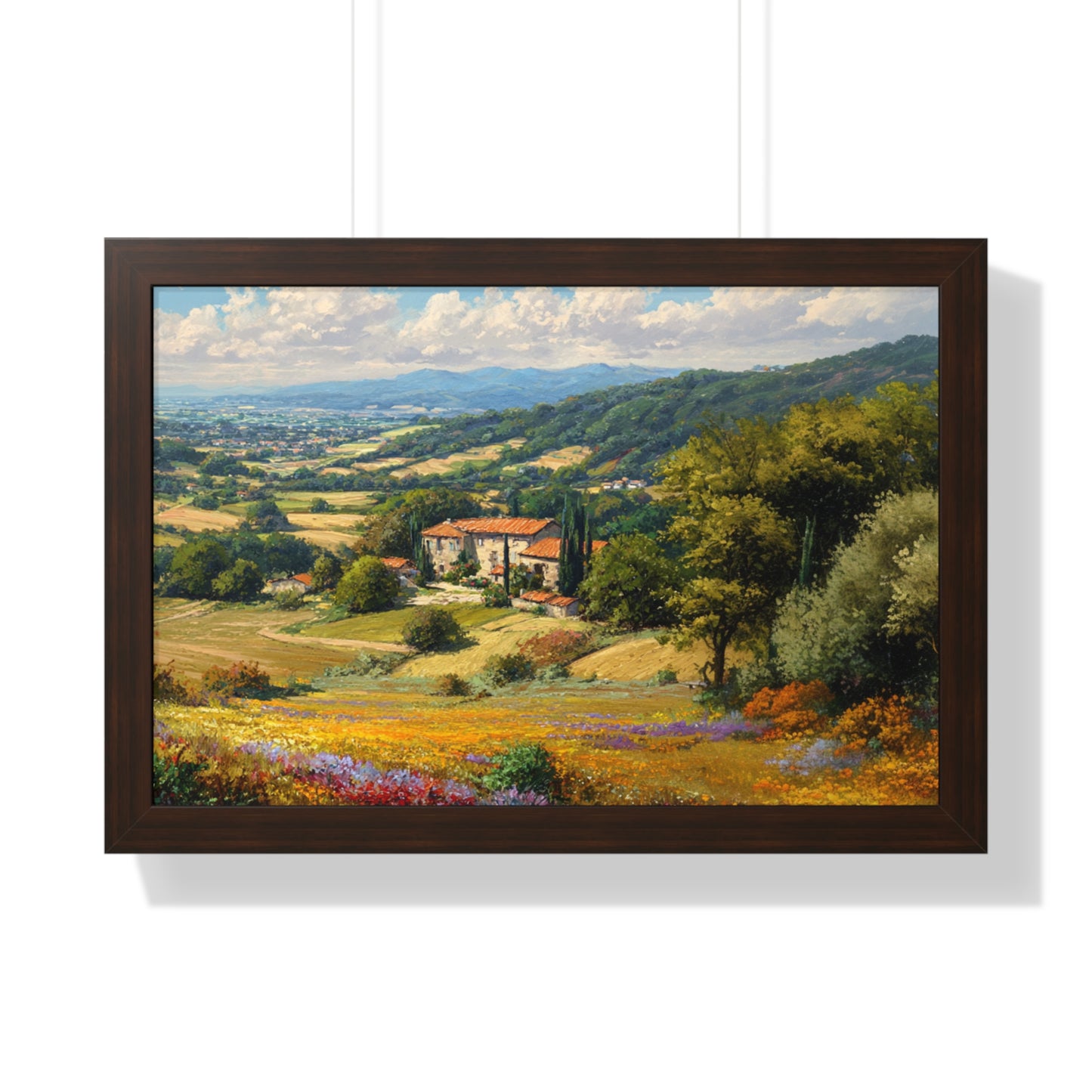 Tuscan Countryside Landscape Wall Art - Framed Art Print