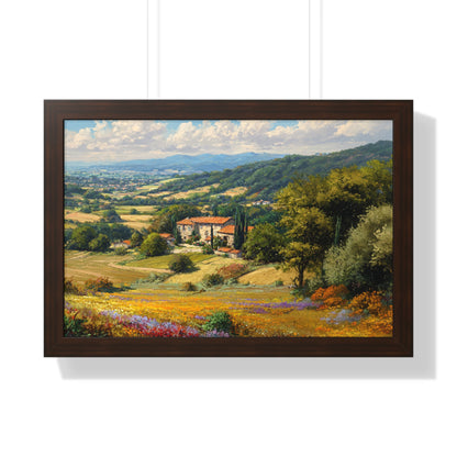Tuscan Countryside Landscape Wall Art - Framed Art Print