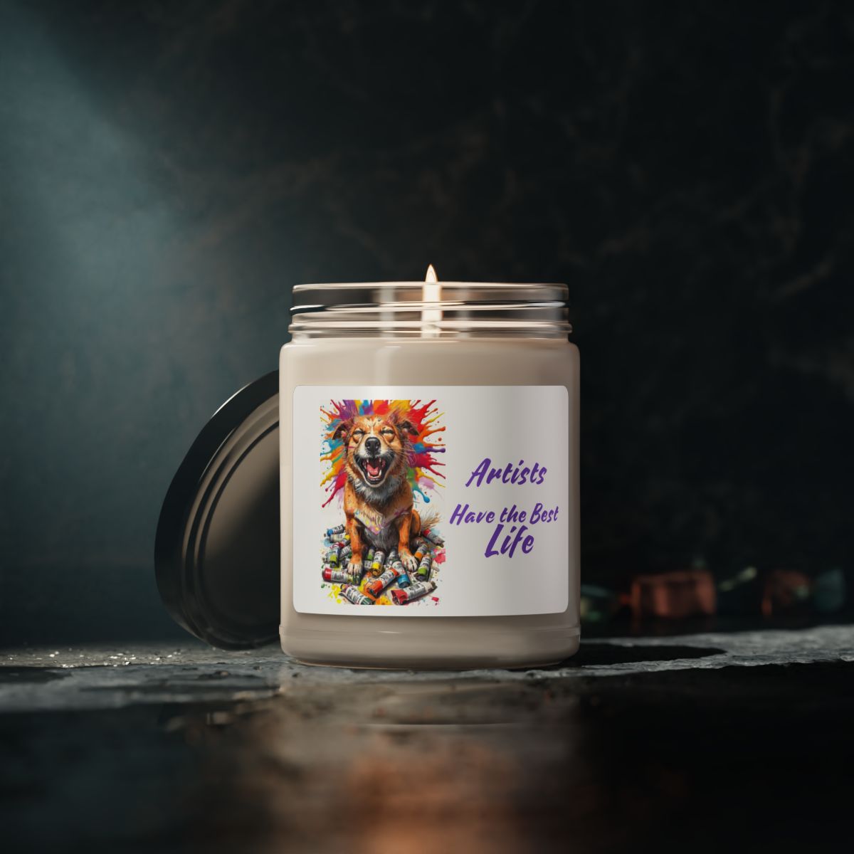 Vibrant Scented Soy Candle | Perfect Gift for Pet Lovers, Home Decor, Relaxation, Birthday, Artsy Vibe