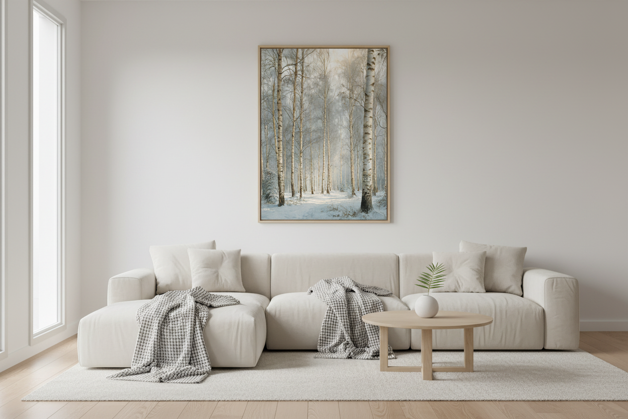 Birch Forest in Scandinavian living room