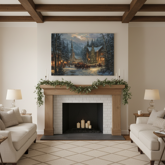 Canvas above fireplace