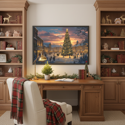 Christmas Town Square in Home Office