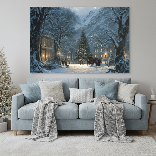 Christmas Village Above Sofa