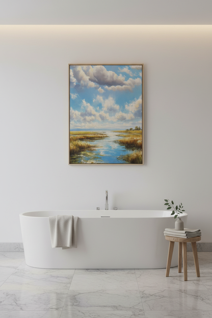 Coastal Marsh in Luxury Spa Bathroom