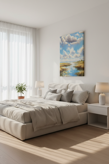 Coastal Marsh in Serene Bedroom