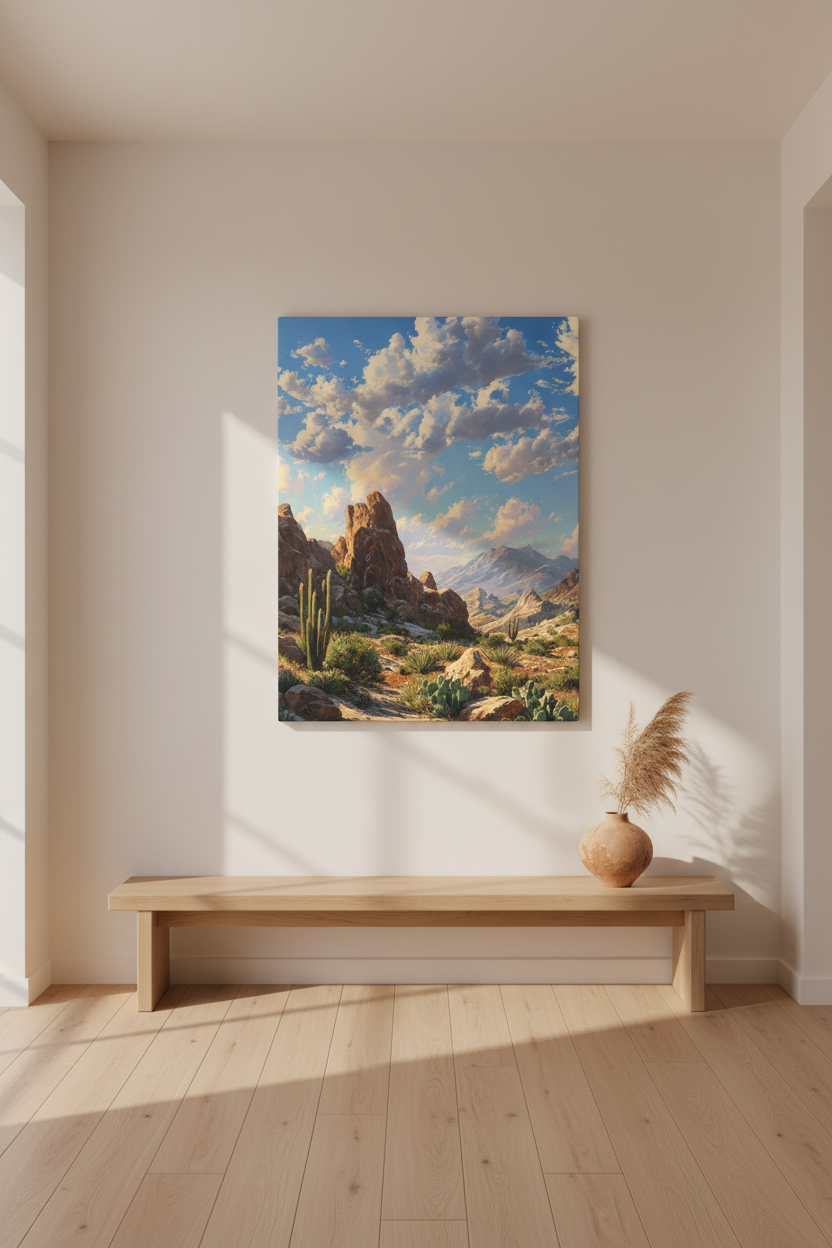 Desert Sunrise in Clean Hallway