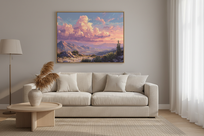 Desert sunset canvas in living room