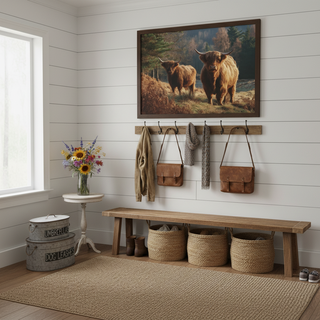 Highland Cattle Mudroom Mockup 2