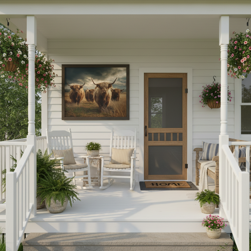 Highland Cattle Porch Mockup 3